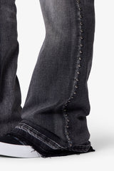 Studded Super Flare Denim - Black
