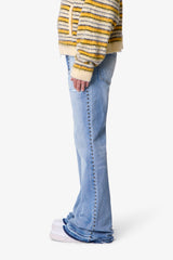 Studded Super Flare Denim - Blue