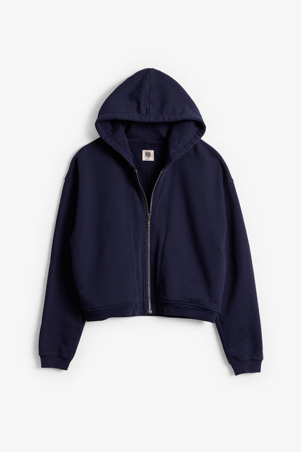 Le sweat à capuche zippé parfait - Bleu marine vieilli