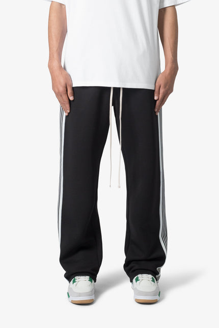 Pantalones de punto con raya lateral - Negro