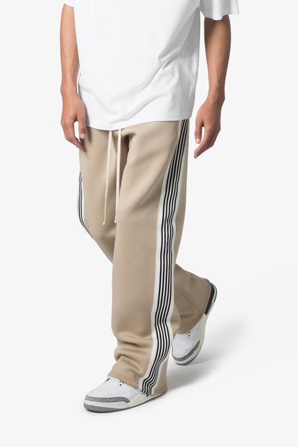 Pantalones de punto con raya lateral - Tierra