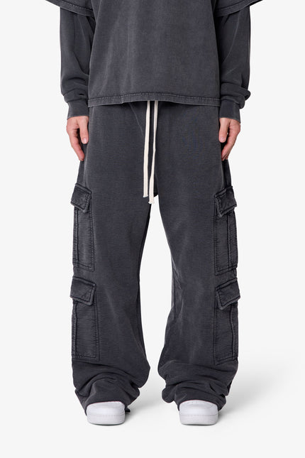 Ultra Baggy Cargo Sweatpants - Vintage Black