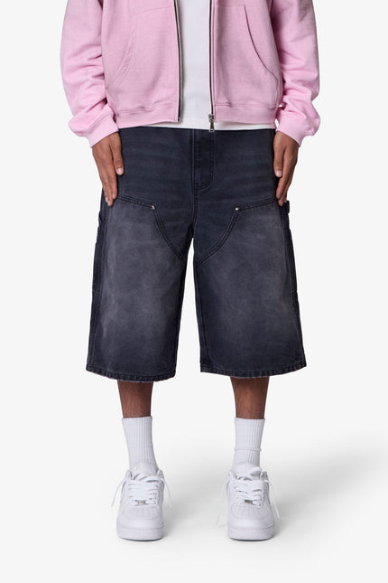 Pantalones cortos de carpintero ultra holgados - Negro lavado