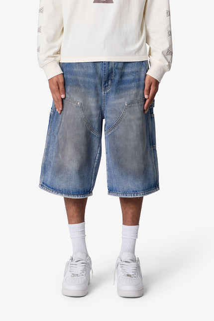 Ultra Baggy Carpenter Shorts - Washed Blue