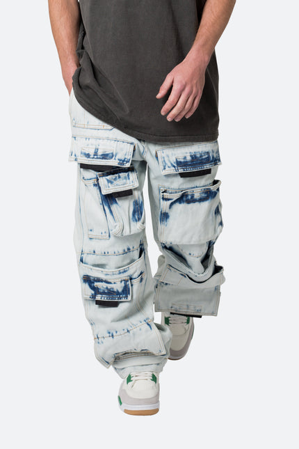 Jean cargo ultra ample Spray - Bleu