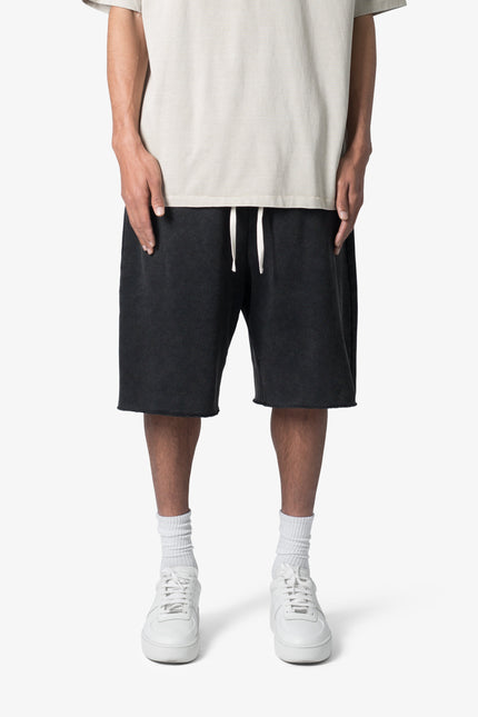 Pantalones cortos deportivos holgados - Negro lavado