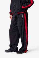 Ultra Baggy Track Pants - Black/Red