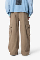 Ultra Wide Twill Cargo Pants - Olive