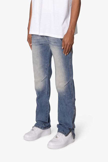 Jean V628 ample à fermeture éclair - Bleu