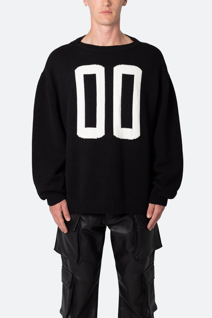 Pull universitaire en maille - Noir
