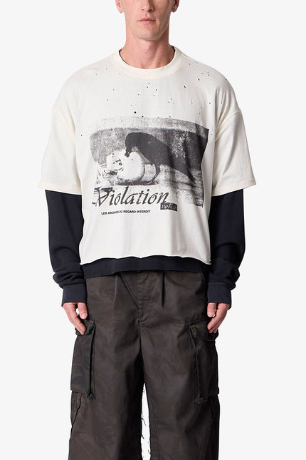 Voyeur Layered Thermal L/S Tee - White/Black
