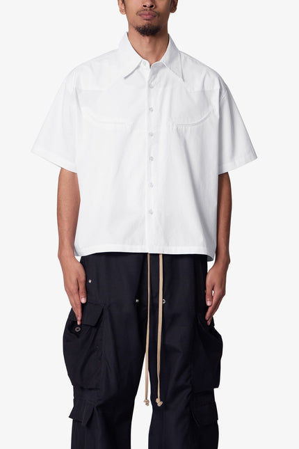 Chemise western à boutons - Blanche