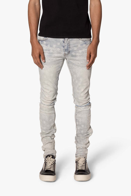 X696 Denim con estampado de cachemir - Azul claro