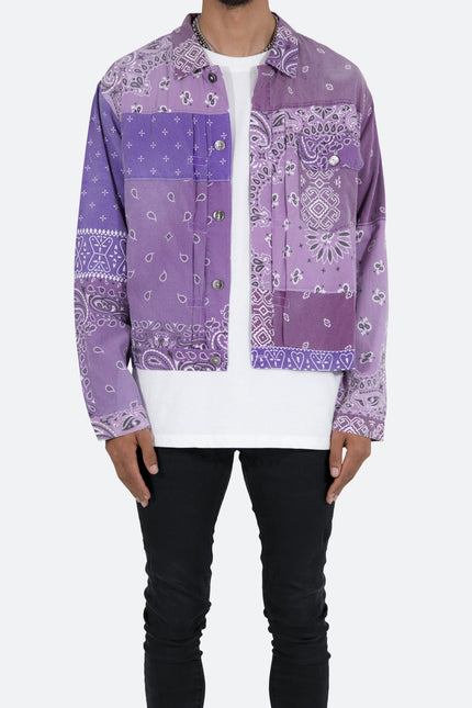 Chemise trucker bandana - Violette