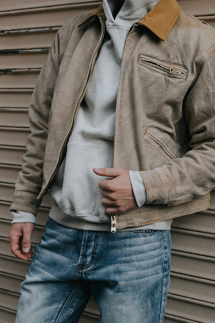 Collared Work Jacket - Khaki