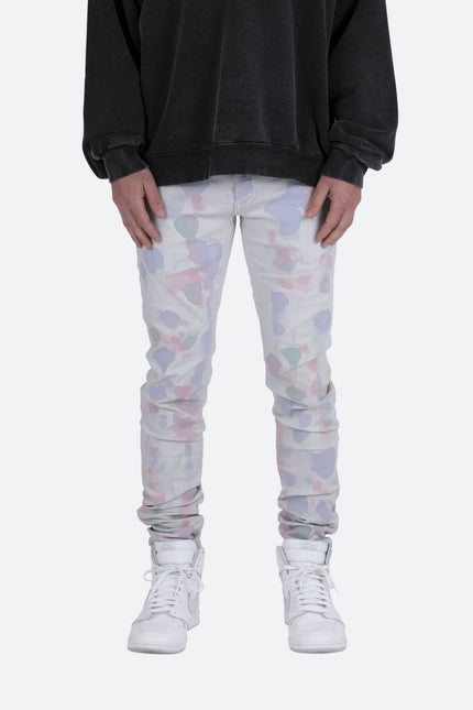 Jean slim peint M363 - Blanc cassé