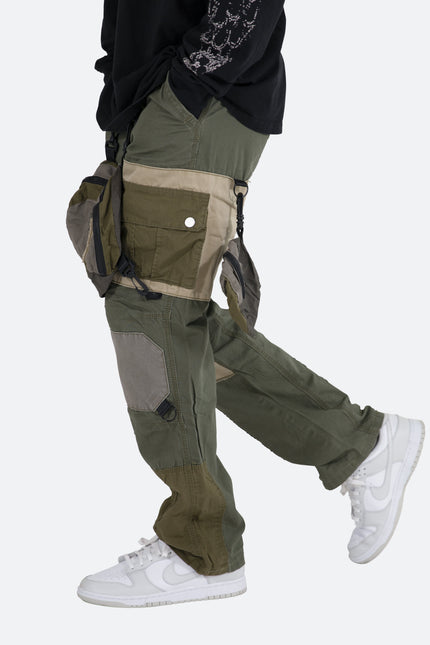 Pantalones cargo de patchwork - Oliva