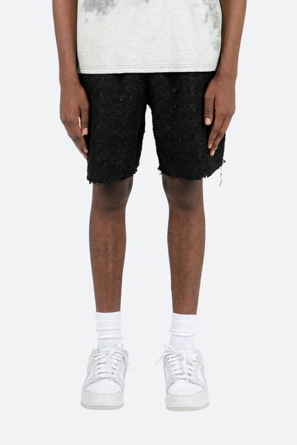 Pantalones cortos con borde sin rematar - Negro