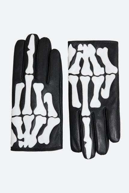 Gants squelette - Noir/Blanc